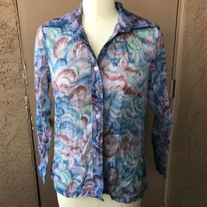 Vintage purple swirl blouse